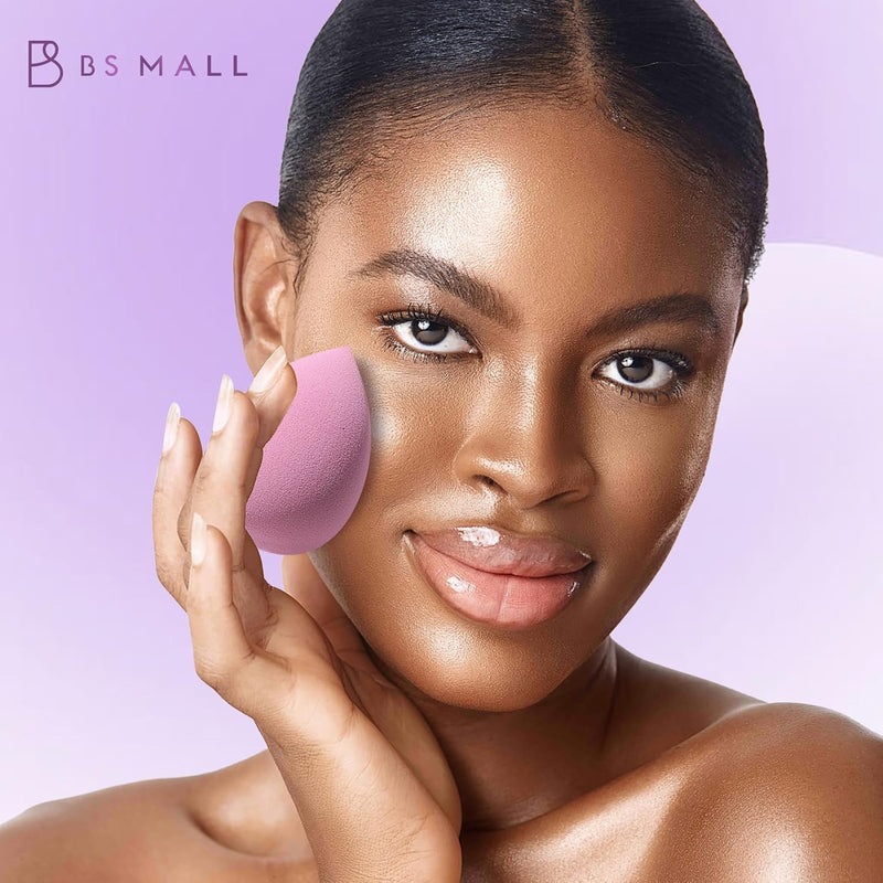 BS-MALL Triangle Makeup Sponge Set 14 Pcs with Case – Purple