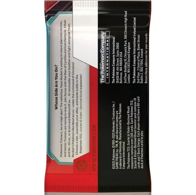 Pokémon TCG Scarlet & Violet Destined Rivals Booster Pack Art Set (4 Packs) – Sealed Collectible Trading Cards Bundle