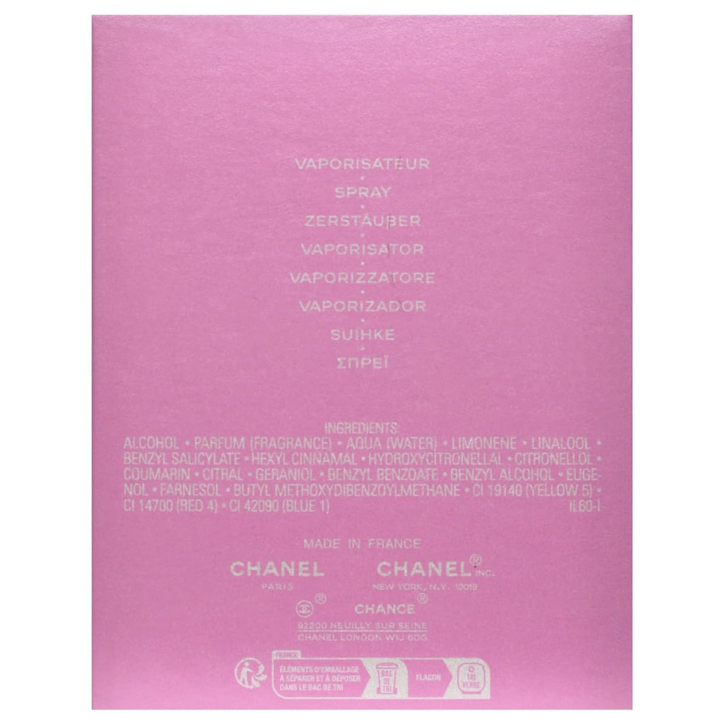 Chanel Chance Eau De Parfum Spray 1.7 oz / 50ml – Elegant Floral Women’s Perfume, Long-Lasting Luxury Fragrance