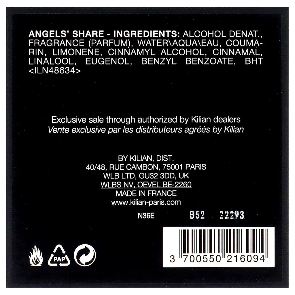 Kilian Angels’ Share Eau De Parfum 1.7 oz – Luxury Unisex Warm Spicy Cognac Fragrance