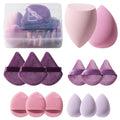 BS-MALL Triangle Makeup Sponge Set 14 Pcs with Case – Purple