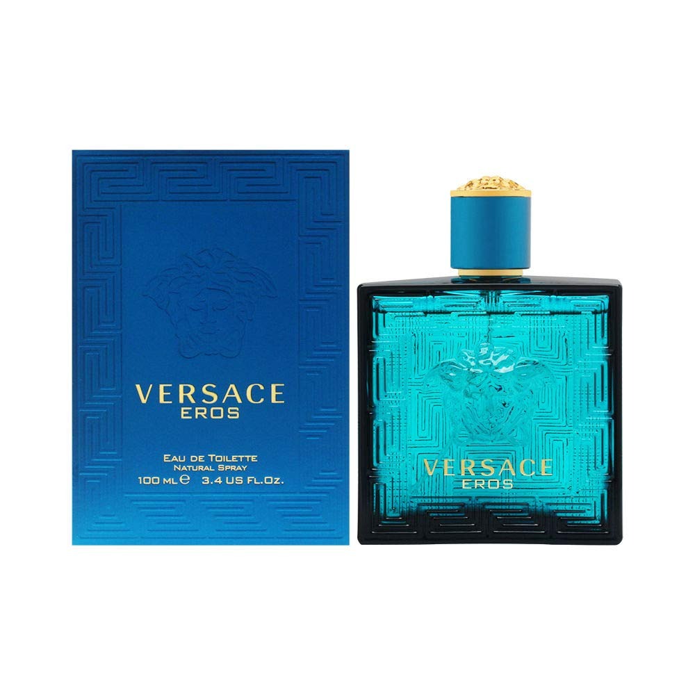 Versace Eros Eau De Toilette Spray 3.4 oz / 100ml – Fresh Woody Men’s Cologne, Long-Lasting Luxury Fragrance
