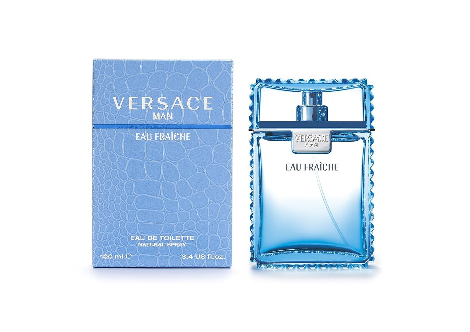 Versace Man Eau Fraiche Deodorant Spray for Men 3.4 oz – Fresh Aquatic Luxury Body Spray