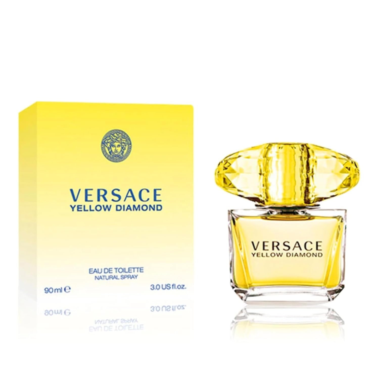 Versace Yellow Diamond Eau de Toilette Spray for Women 3 oz – Floral Fruity Luxury Perfume